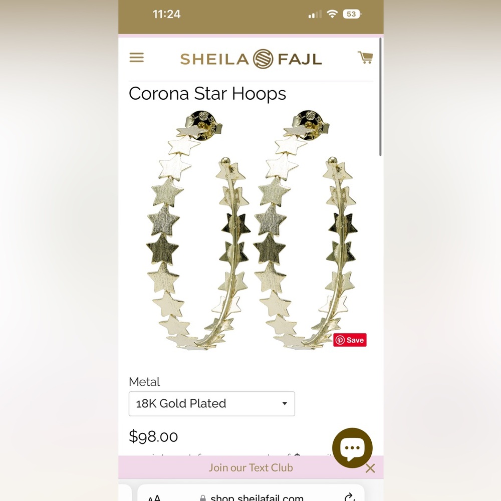 Sheila Fajl Corona star hoop earrings